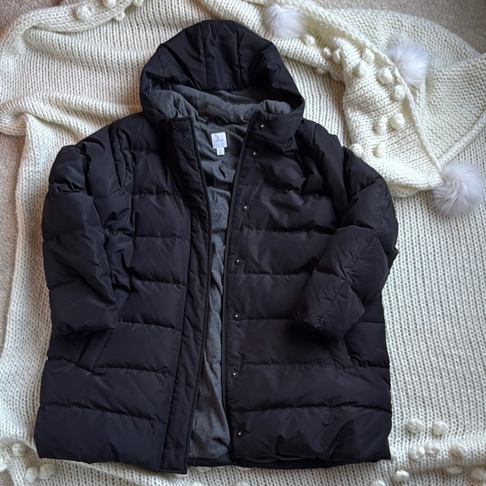 J. Jill Black Down Puffer Coat